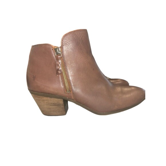 FRYE Women’s Size 10 Judith Zip Casual Ankle Booties Brown Leather - Picture 1 of 6